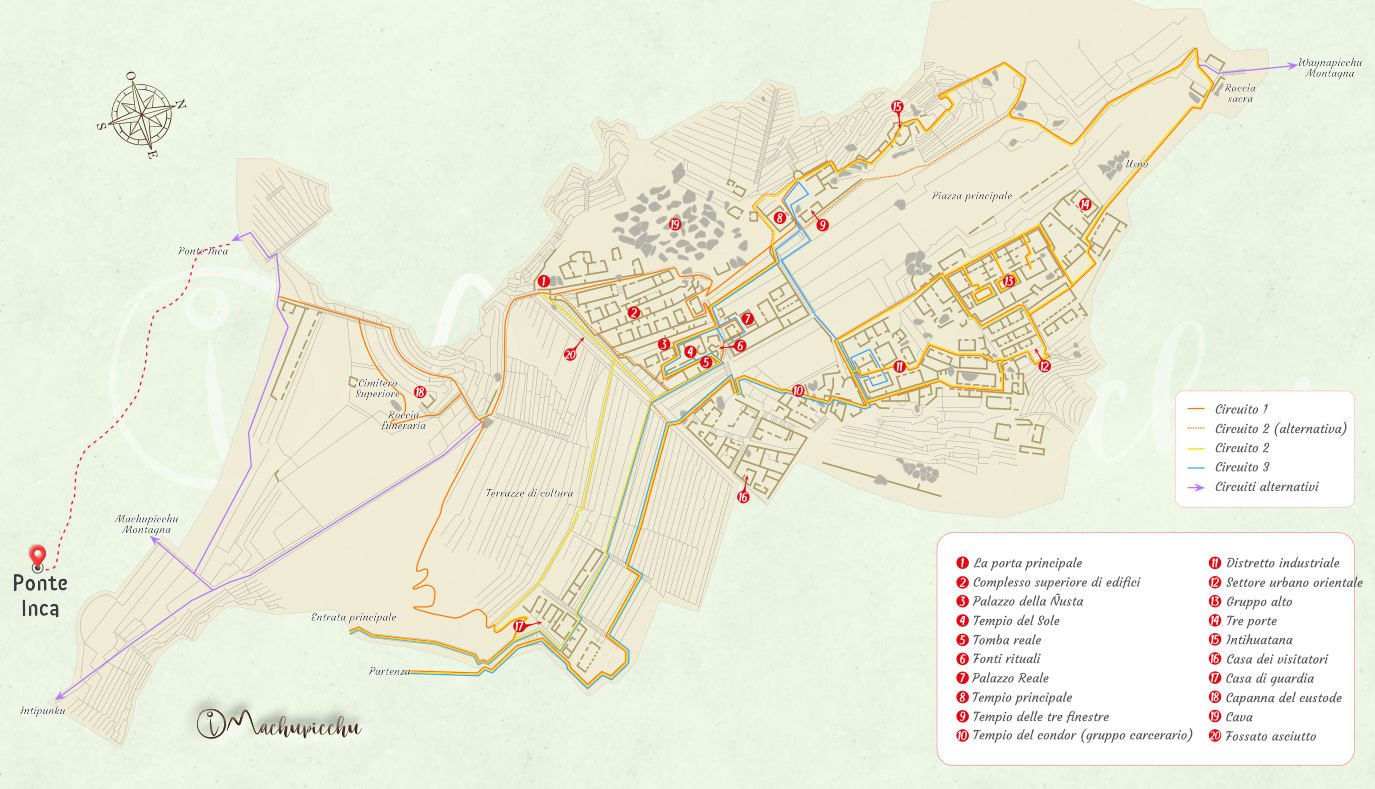 Mappa del ponte Inca